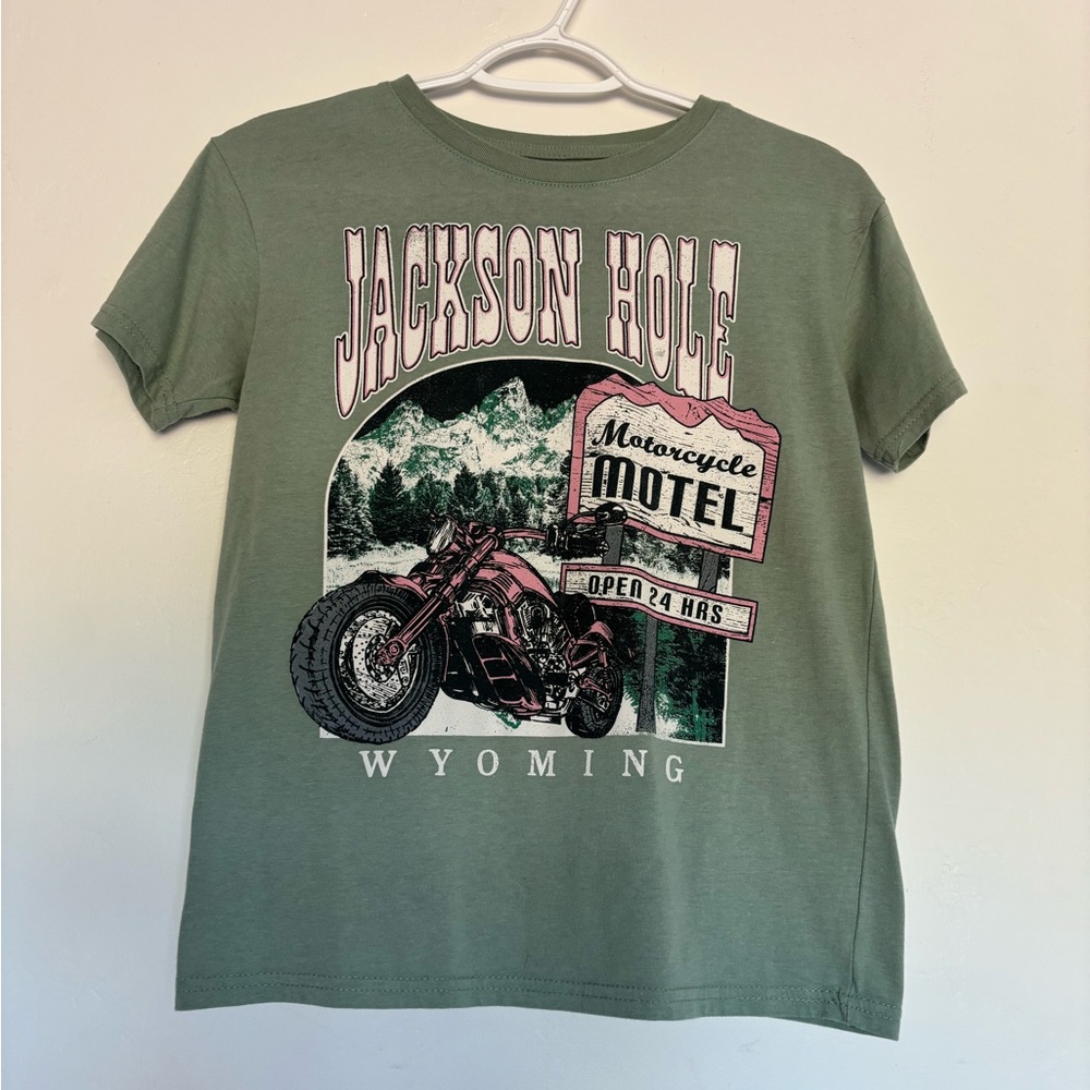 Brand is Mighty Fine. Size XS. Color is green.